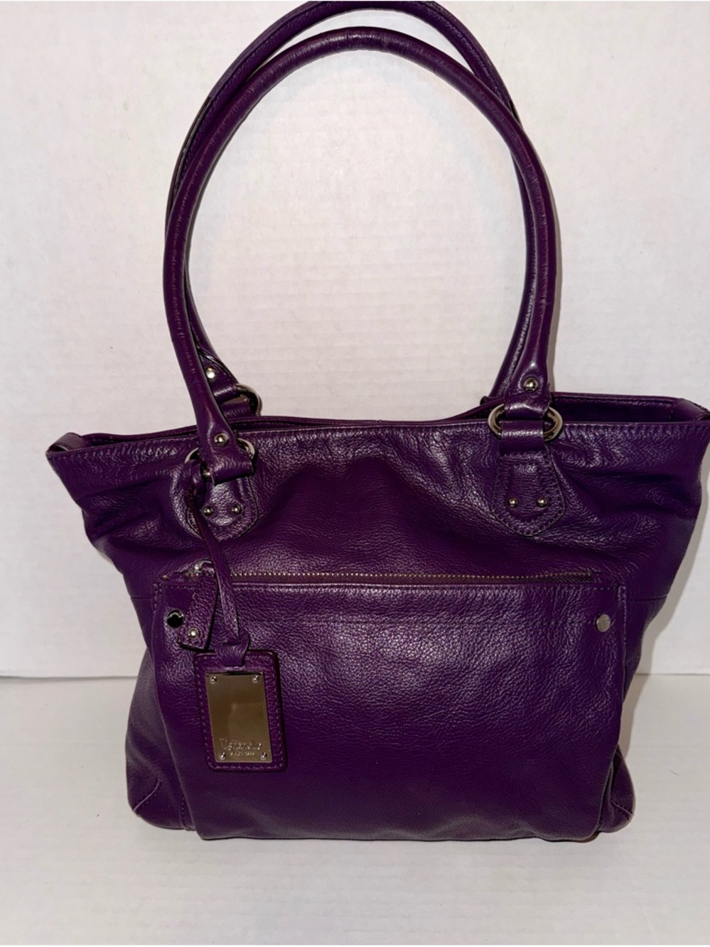 Tignanello Deep Purple Leather Tote